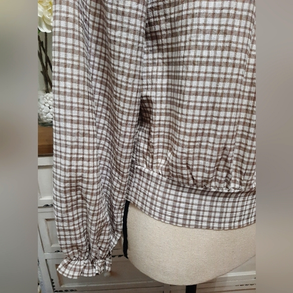 Willow & Root Off The Shoulder Gingham Top With Back Tie - Picture 8 of 11